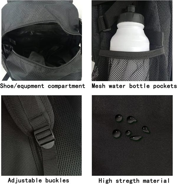 DAFISKY Basketball Backpack with Ball Compartment – Large Basketball Bag - Image 4