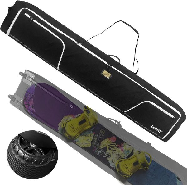 DAFISKY Snowboard Bag With Wheels - Rolling Padded Ski Bag For Air Travel,Snowboard Bindings Bags Travel Bag for Single Snowboard