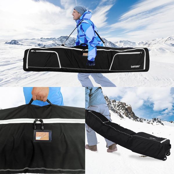 DAFISKY Snowboard Bag With Wheels - Rolling Padded Ski Bag For Air Travel,Snowboard Bindings Bags Travel Bag for Single Snowboard - Image 5
