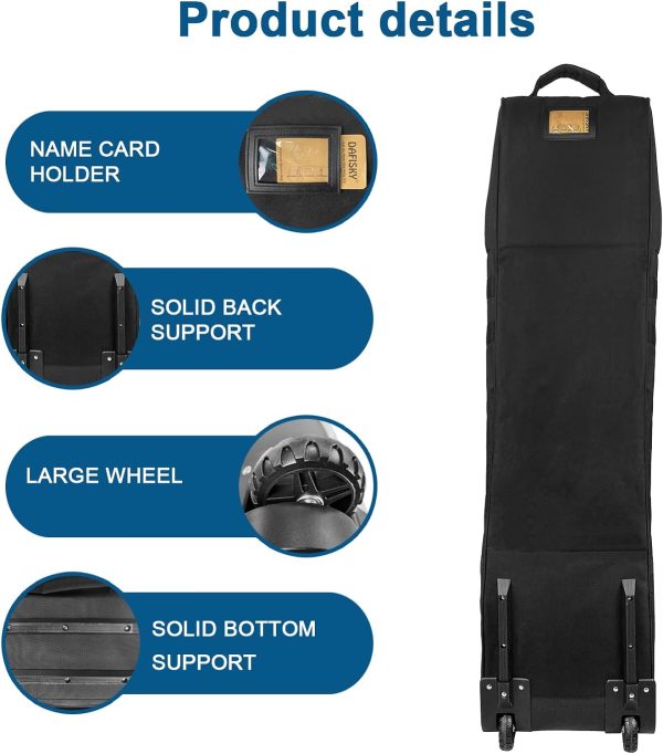 DAFISKY Golf Travel Bag with Adjustable Support Rod - Soft-Padded Golf Travel Case with Wheels - Image 4